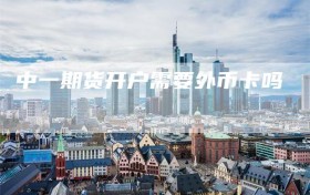 中一期货开户需要外币卡吗