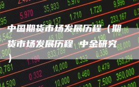 中国期货市场发展历程（期货市场发展历程 中金研究）