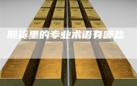 期货里的专业术语有哪些
