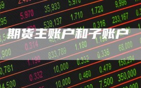 期货主账户和子账户