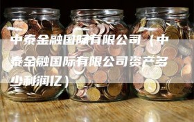 中泰金融国际有限公司（中泰金融国际有限公司资产多少利润亿）