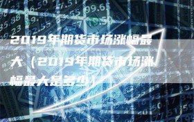 2019年期货市场涨幅最大（2019年期货市场涨幅最大是多少）