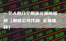 一个人有几个期货交易所编码（期货公司代码 交易编码）