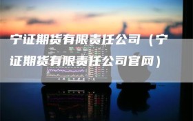 宁证期货有限责任公司（宁证期货有限责任公司官网）