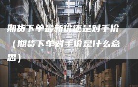 期货下单最新价还是对手价（期货下单对手价是什么意思）