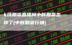 k线期货直播间中辉期货怎停了(中辉期货行情)