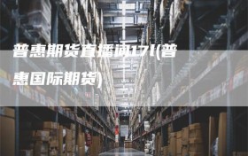 普惠期货直播间17l(普惠国际期货)