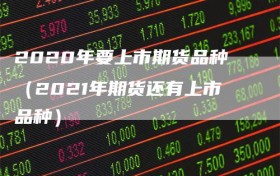 2020年要上市期货品种（2021年期货还有上市品种）