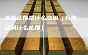 断臂止损是什么意思（有句话叫什么止损）