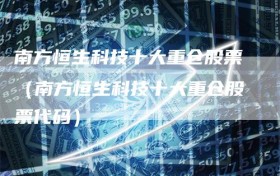 南方恒生科技十大重仓股票（南方恒生科技十大重仓股票代码）