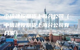 中信建投期货上海分公司（中信建投期货上海分公司有几家）