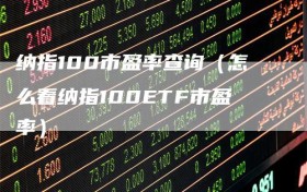 纳指100市盈率查询（怎么看纳指100ETF市盈率）