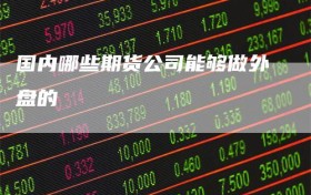 国内哪些期货公司能够做外盘的