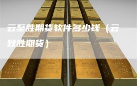 云至胜期货软件多少钱（云致胜期货）