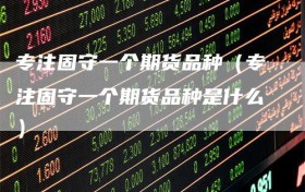 专注固守一个期货品种（专注固守一个期货品种是什么）