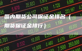 国内期货公司保证金排名（期货保证金排行）