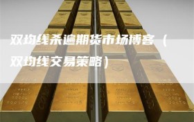 双均线杀遍期货市场博客（双均线交易策略）