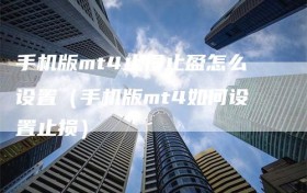 手机版mt4止损止盈怎么设置（手机版mt4如何设置止损）