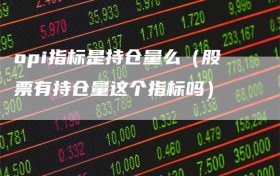 opi指标是持仓量么（股票有持仓量这个指标吗）