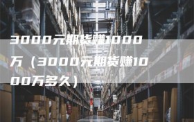 3000元期货赚1000万（3000元期货赚1000万多久）