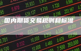 国内期货交易规则和标准