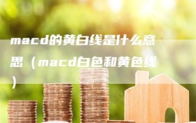 macd的黄白线是什么意思（macd白色和黄色线）