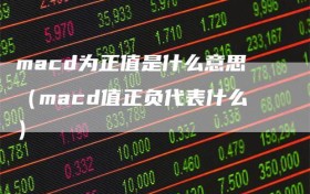 macd为正值是什么意思（macd值正负代表什么）