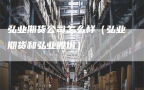 弘业期货公司怎么样（弘业期货和弘业股份）