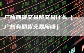 广州期货交易所交易什么（广州有期货交易所吗）