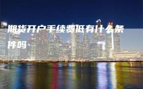 期货开户手续费低有什么条件吗