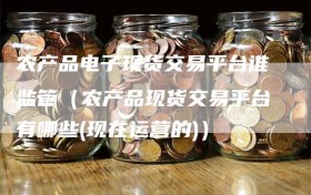 农产品电子现货交易平台谁监管（农产品现货交易平台有哪些(现在运营的)）