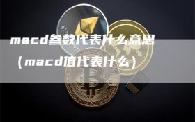 macd参数代表什么意思（macd值代表什么）
