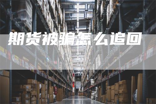 期货被骗怎么追回