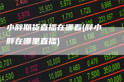 小胖期货直播在哪看(胖小胖在哪里直播)