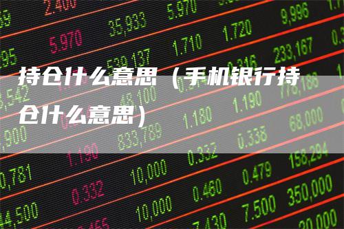 持仓什么意思（手机银行持仓什么意思）