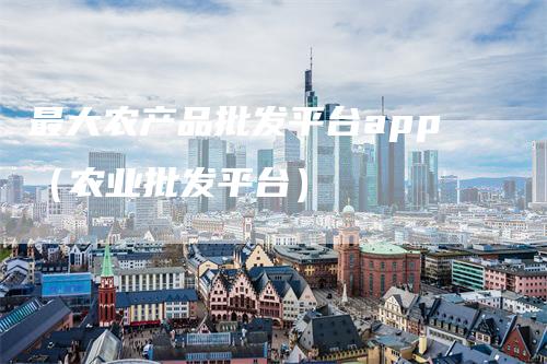 最大农产品批发平台app（农业批发平台）