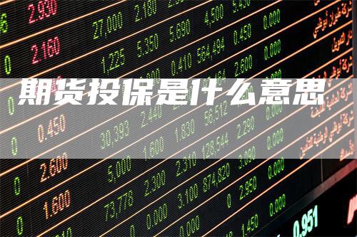 期货投保是什么意思