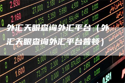 外汇天眼查询外汇平台（外汇天眼查询外汇平台普顿）