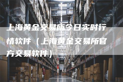 上海黄金交易所今日实时行情软件（上海黄金交易所官方交易软件）