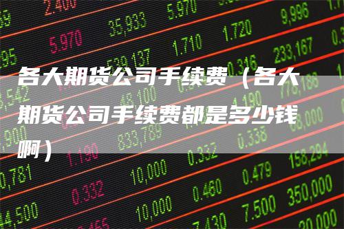 各大期货公司手续费(各大期货公司手续费都是多少钱啊)