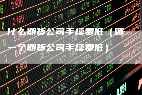 什么期货公司手续费低（哪一个期货公司手续费低）