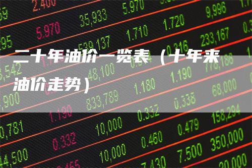 二十年油价一览表（十年来油价走势）
