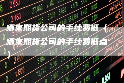哪家期货公司的手续费低（哪家期货公司的手续费低点）