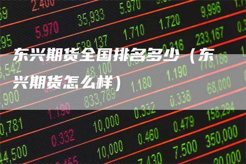 东兴期货全国排名多少（东兴期货怎么样）