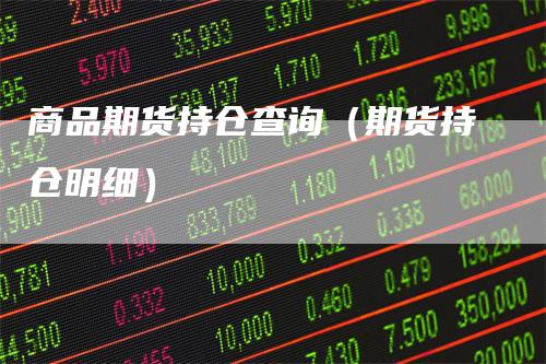 商品期货持仓查询（期货持仓明细）