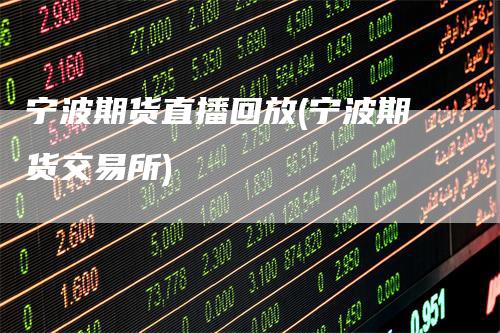 宁波期货直播回放(宁波期货交易所)