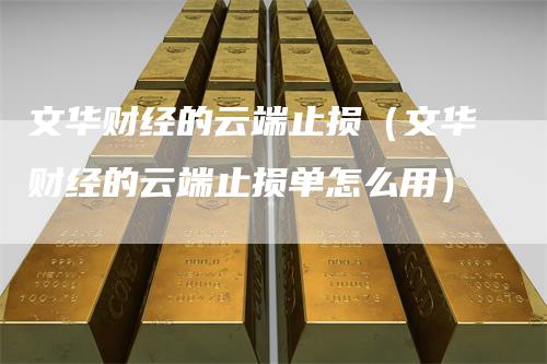 文华财经的云端止损（文华财经的云端止损单怎么用）