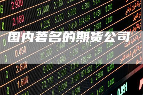国内著名的期货公司