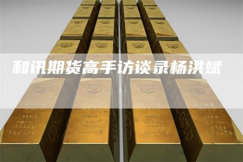 和讯期货高手访谈录杨洪斌