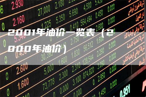 2001年油价一览表（2000年油价）